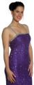 Bejeweled Shimmer Prom Dress with Elegant Back Design in Purple close up